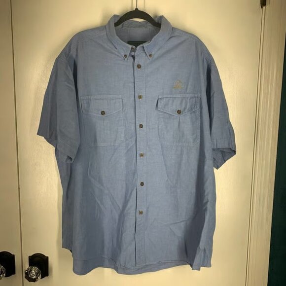 Woolrich Ducks Unlimited Shirt Mens 2XL Chambray Hunting Outdoors Vintage - Picture 1 of 6